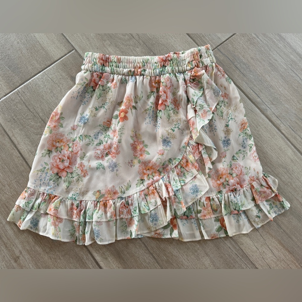 Zara Floral Ruffle Skirt Size XS